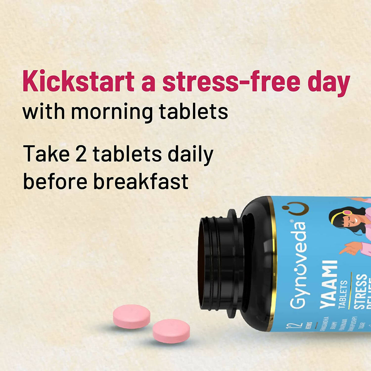 Gynoveda Yaami Ashwagandha Ayurvedic Tablets | Grocsy