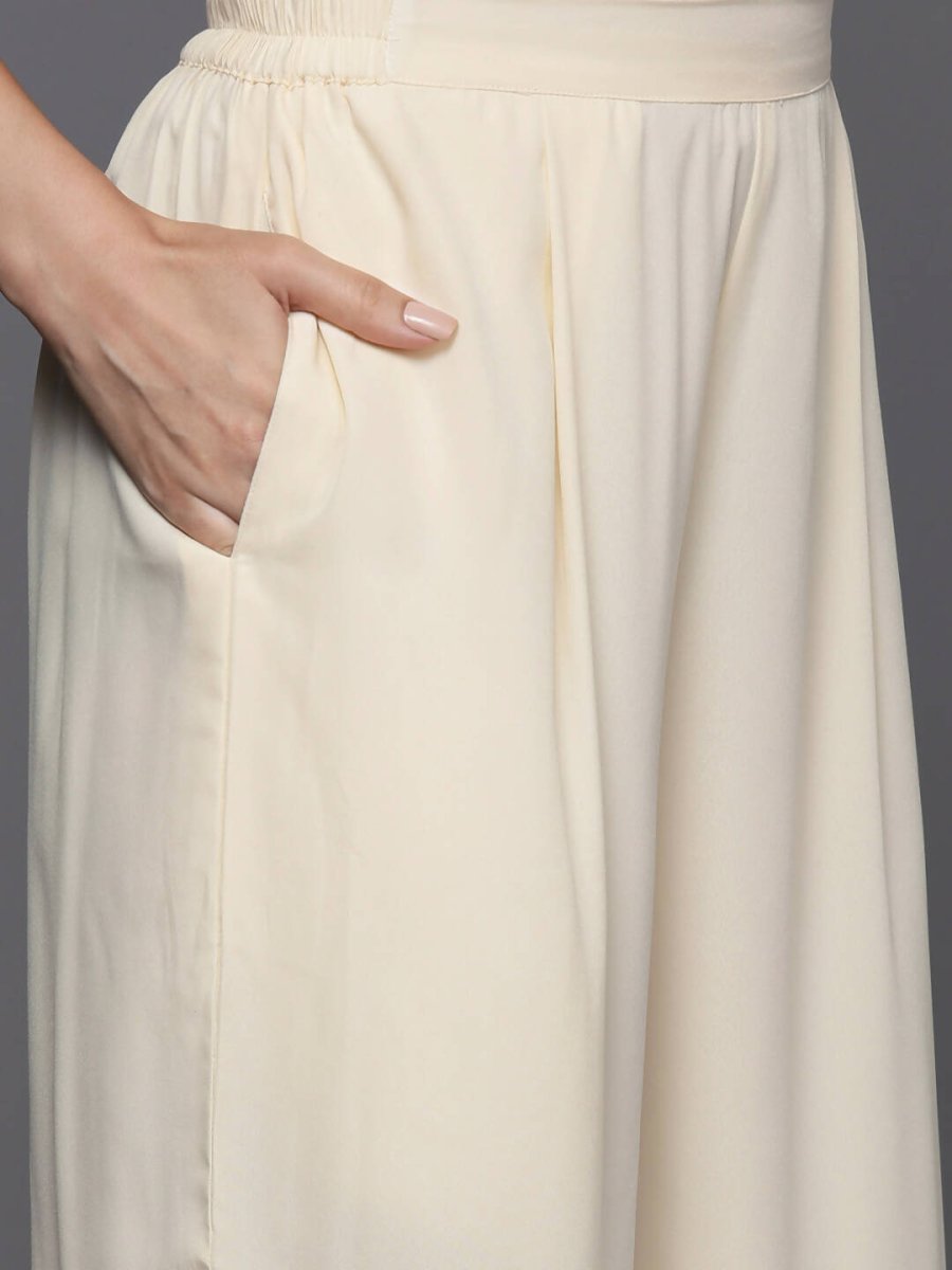 Ahalyaa Womens Kurta Set - Off-white | Grocsy