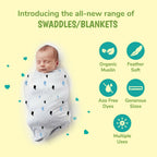 Kindermum Organic Cotton Muslin Swaddle Blanket 110 Cm X 110 Cm - Set Of 3 | Grocsy