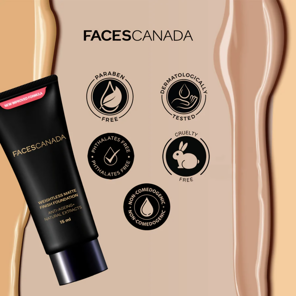 Faces Canada Weightless Matte Finish Foundation - Medium Natural 022 | Grocsy