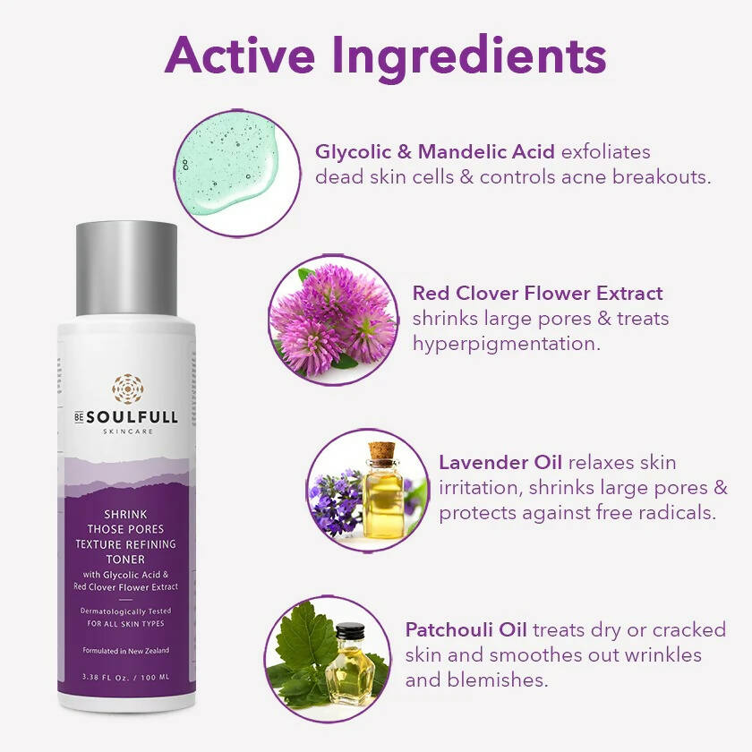 Be Soulfull Shrink Those Pores Texture Refining Toner | Grocsy