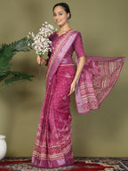 Shree Shyam Fashion Cotton Purple Saree | Grocsy