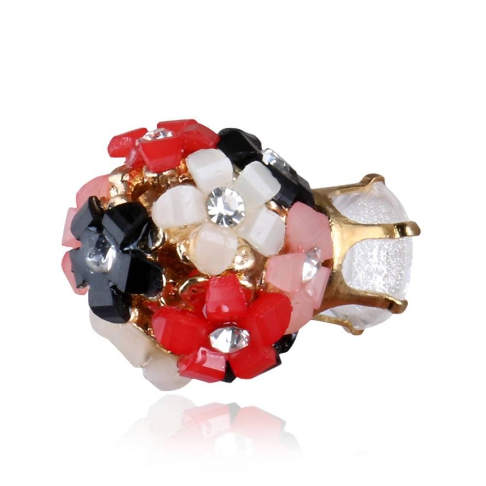 Trendoo Jewelry Gold-Polished Stylish Fancy Party Wear Multi Color Studs | Grocsy