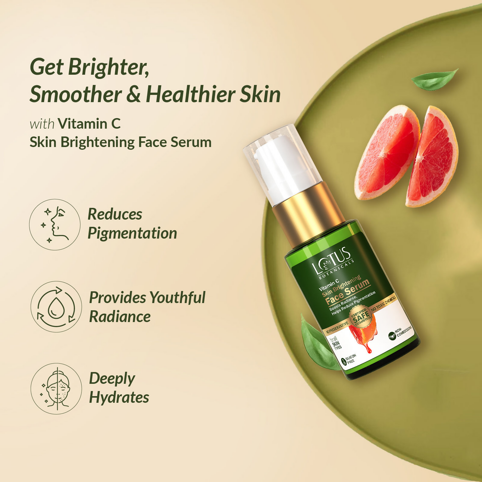 Lotus Botanicals Vitamin C Skin Brightening Face Serum | Grocsy