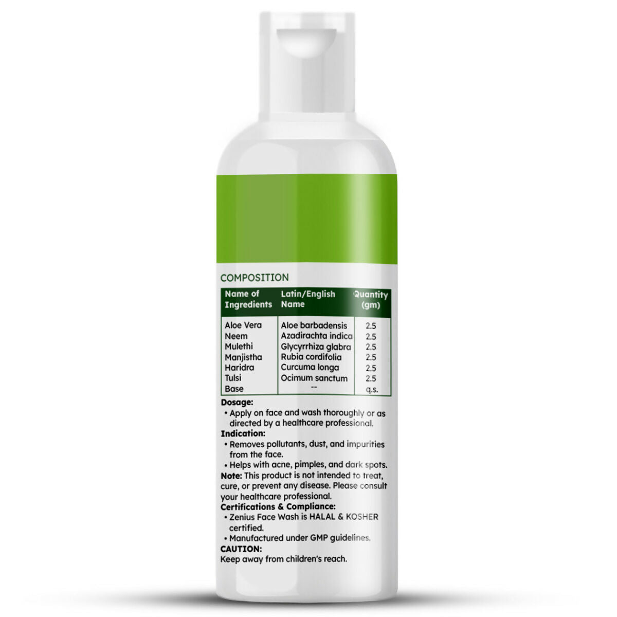 Zenius Aloe Neem Facewash for face Acne & Pimple | Grocsy