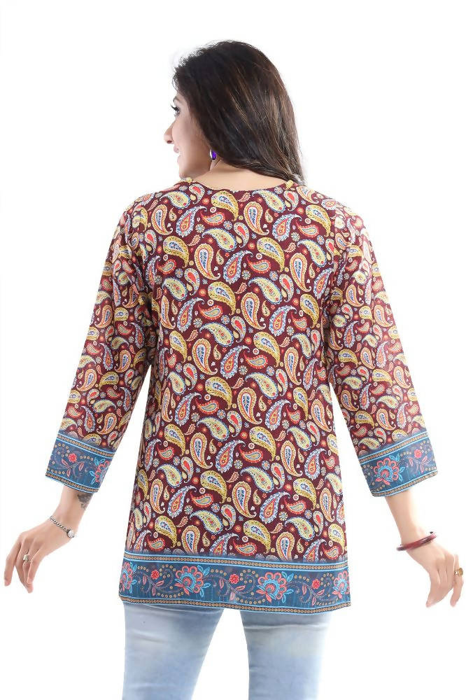 Snehal Creations Brush-Up Summer Cool Printed Short Kurti Tunic | Grocsy