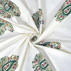 Paisley Hand Block Printed Double 90x108 Inches Bedspread with 2 Pillow Covers | Grocsy