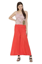 Asmaani Red Color Lycra Fabric Flared Palazzo | Grocsy