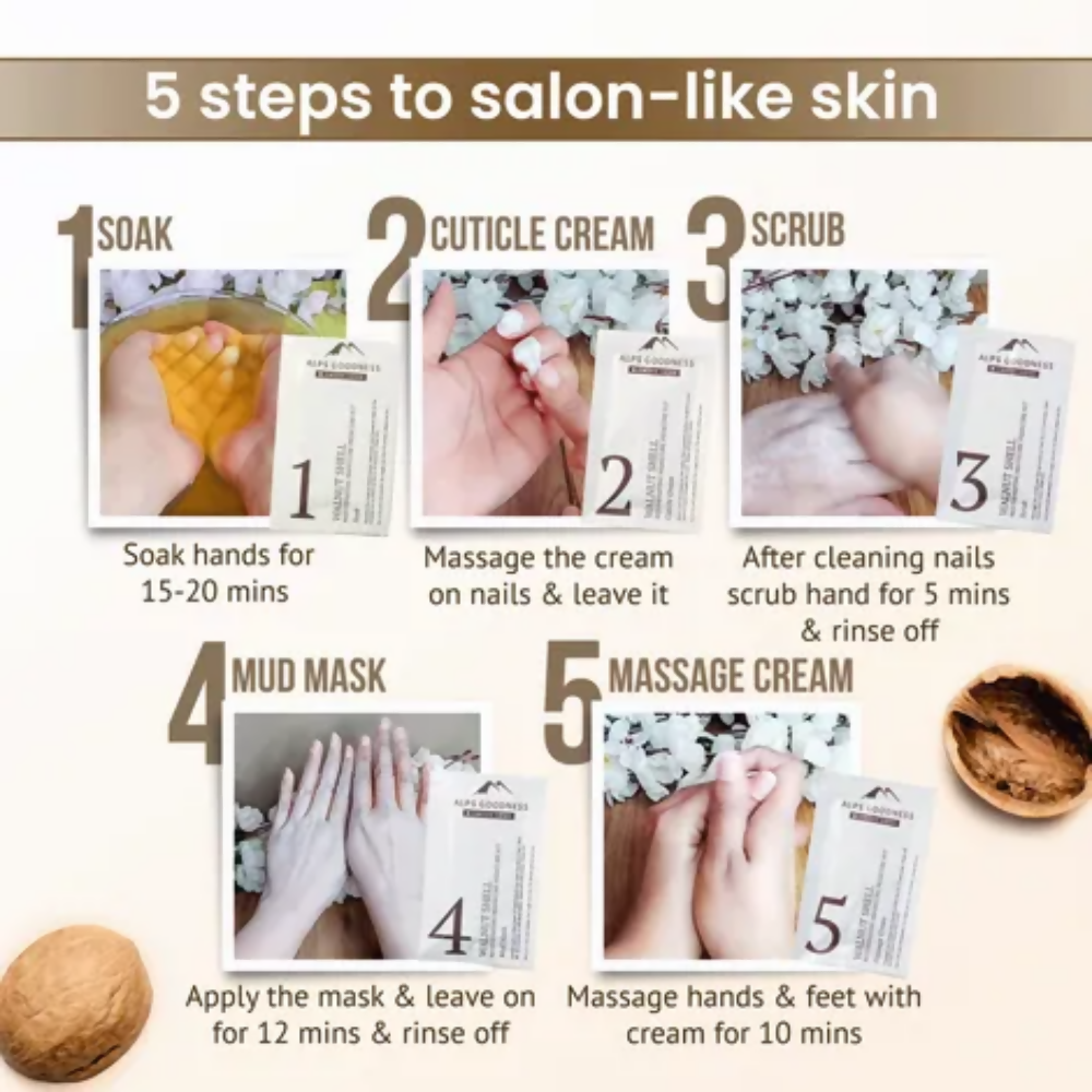 Alps Goodness Walnut Shell Rejuvenating Manicure Pedicure Kit | Grocsy