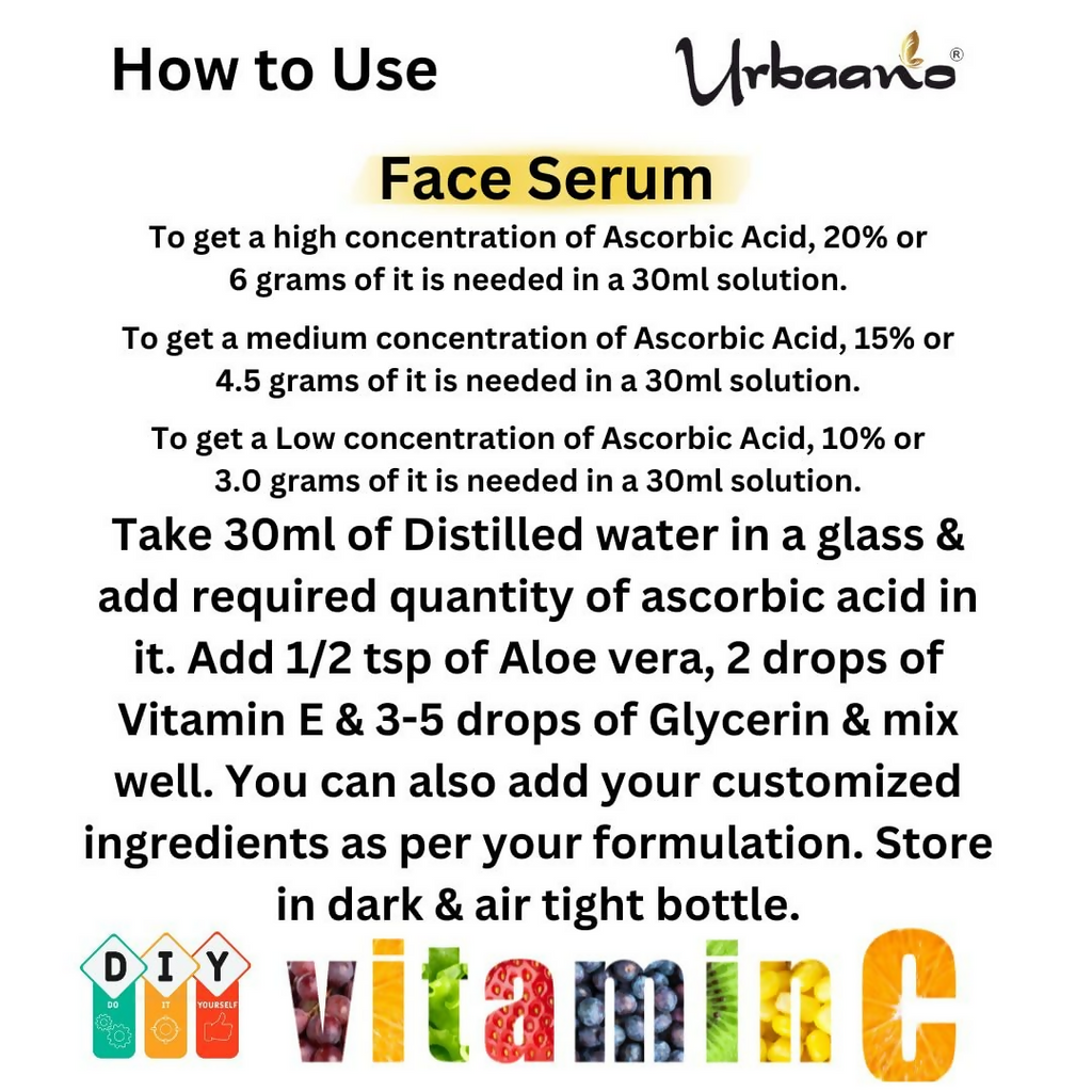 Urbaano Herbal L-Ascorbic Acid (Vitamin C Powder) | Grocsy