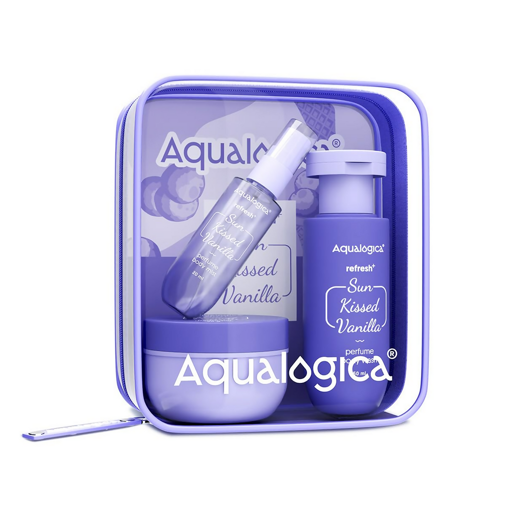 Aqualogica Refresh+ Vanilla Body Care Gift Set Kit | Grocsy