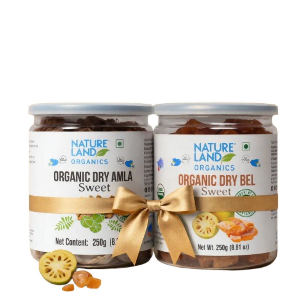 Nature Land Organics Dry Amla sweet+Dry Bel Murabba Candy | Grocsy