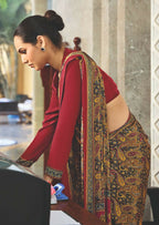 Joban Fashion Mustard Crepe Silk with Traditional Print Saree | Grocsy