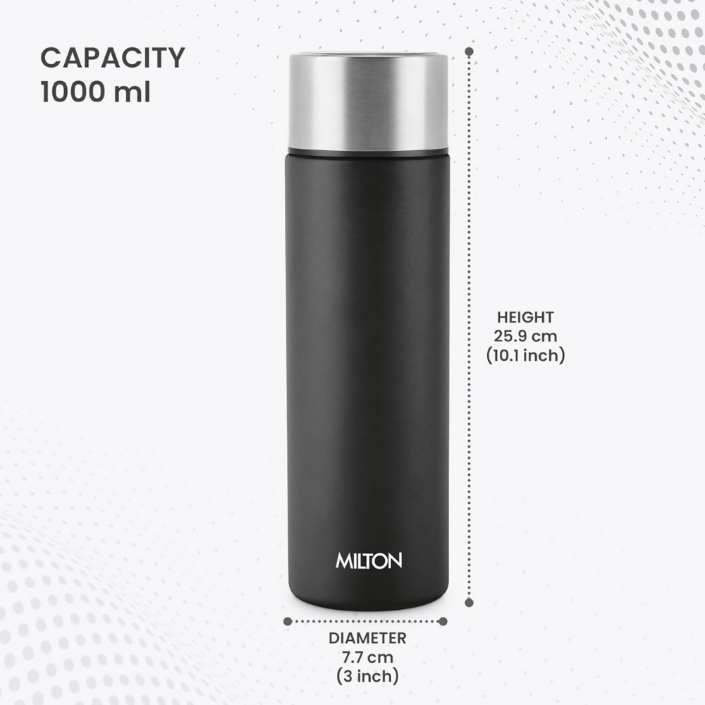 Milton Glide 1000 Stainless Steel Water Bottle - Black | Grocsy