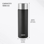 Milton Glide 1000 Stainless Steel Water Bottle - Black | Grocsy