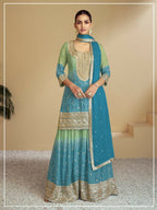 Vastranavya Bandhej Printed Chinon Chiffon Embroidered Sequins Pakistani Suit | Grocsy