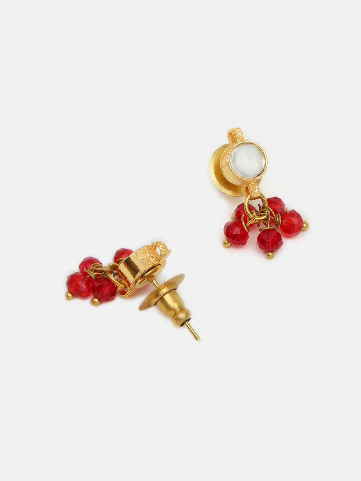 Ruby Raang Maang Tikka With Necklace And Earrings Set | Grocsy
