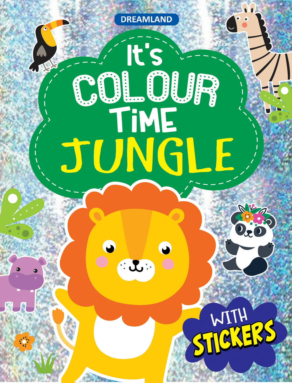 Dreamland Jungle- It's Colour time with Stickers : Children Drawing, Painting & Colouring Book | Grocsy