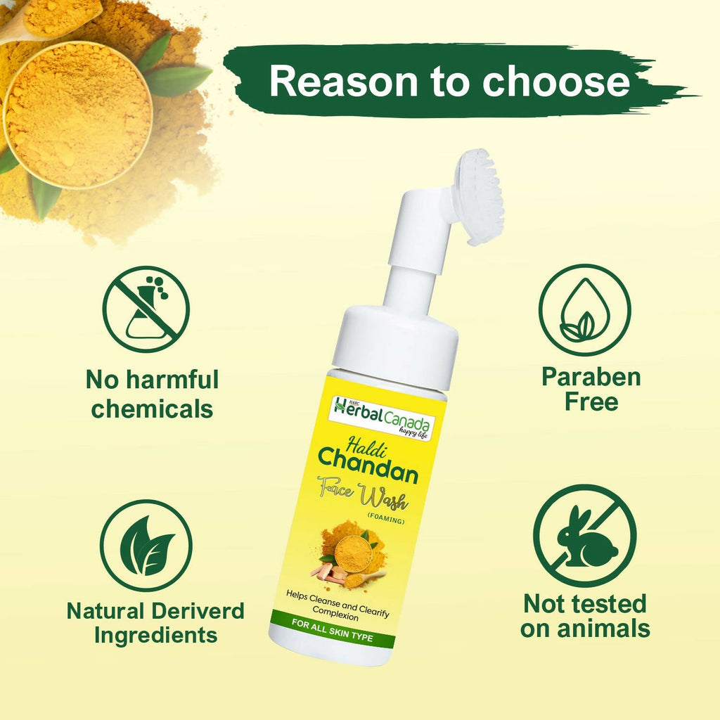 Herbal Canada Haldi Chandan Foaming Face Wash | Grocsy