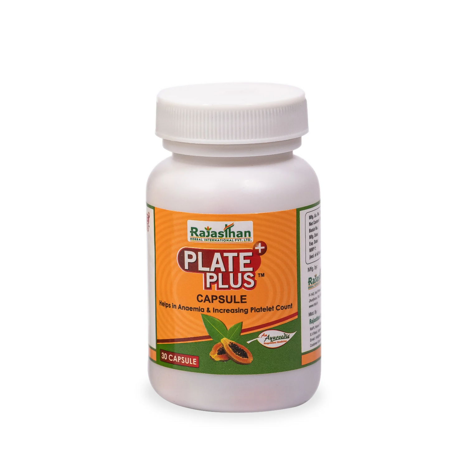Rajasthan Herbals Plate Plus Capsules | Grocsy