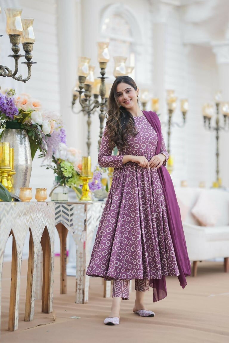 Aayaa Designer Printed Cotton Silk Suit - Multi Color | Grocsy