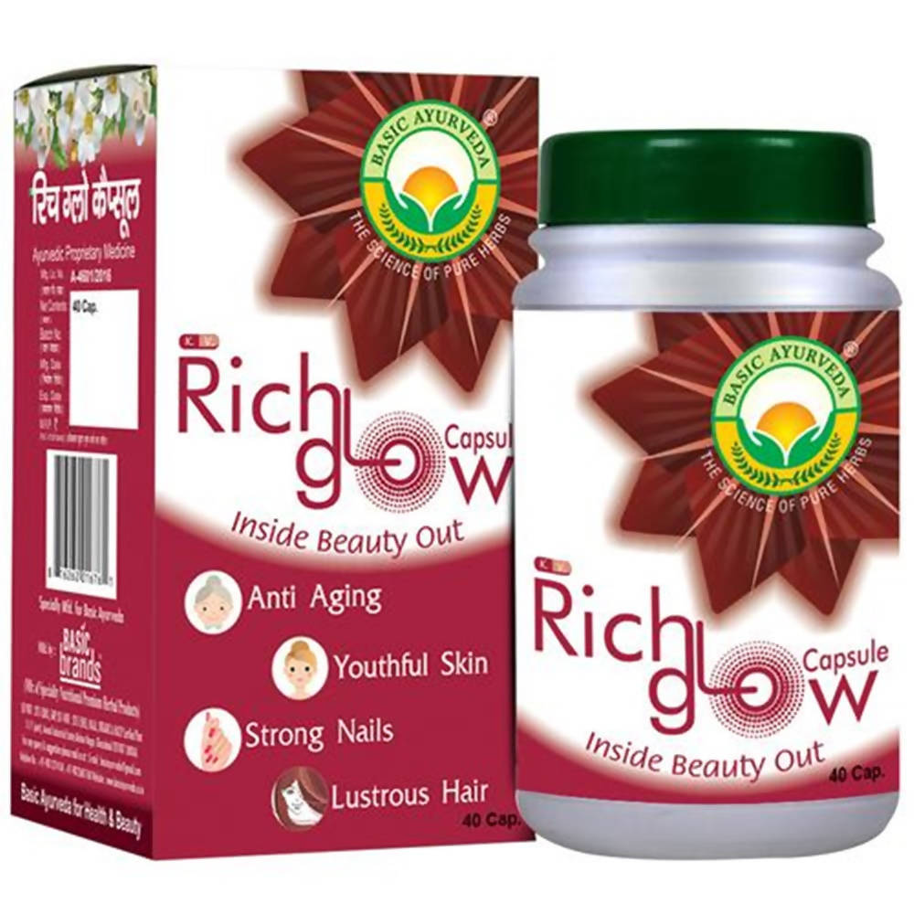 Basic Ayurveda Rich Glow Capsules | Grocsy