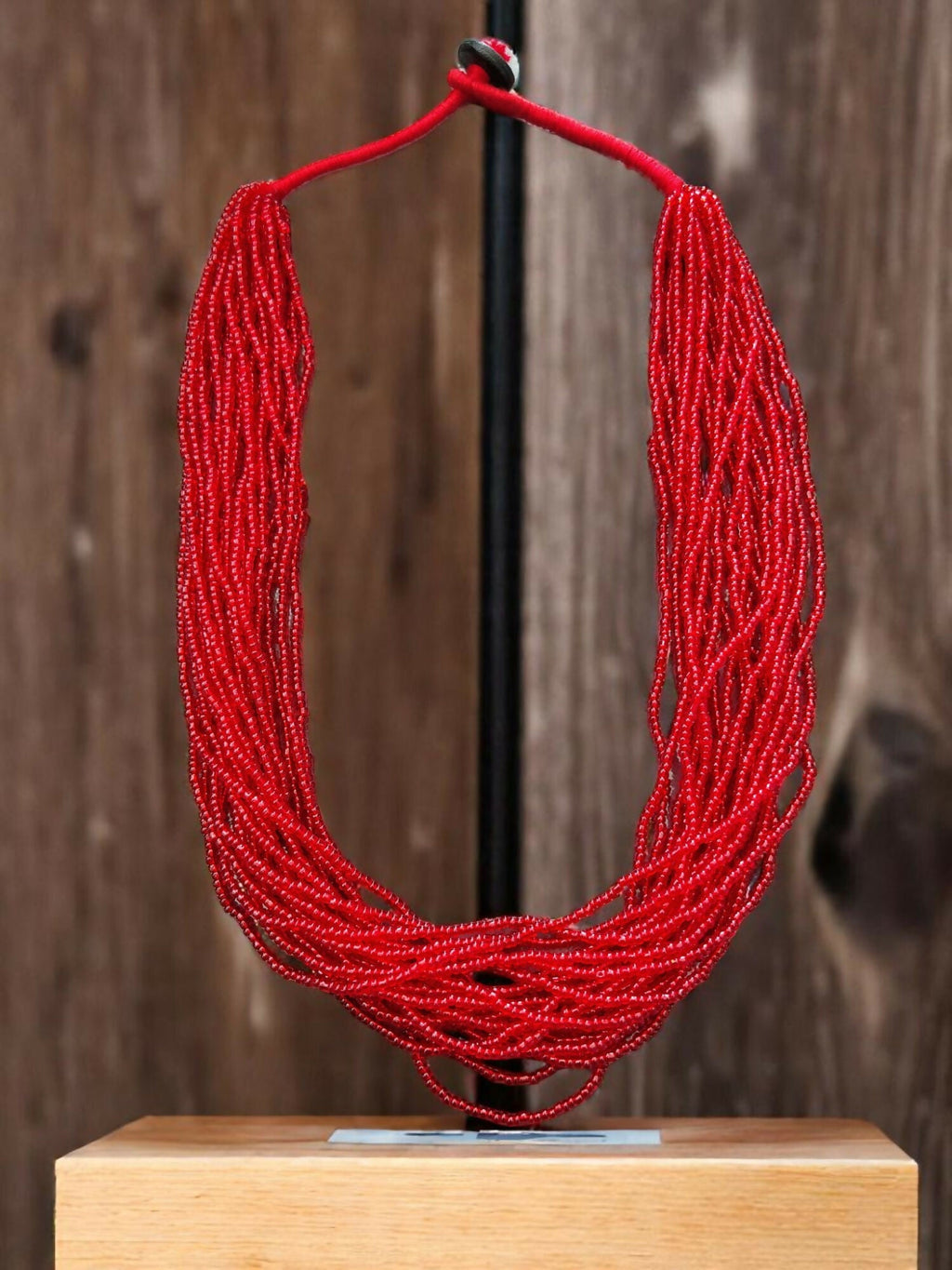 Inhanns Handmade Beaded Multilayer Necklace, 20 Layers - Red | Grocsy