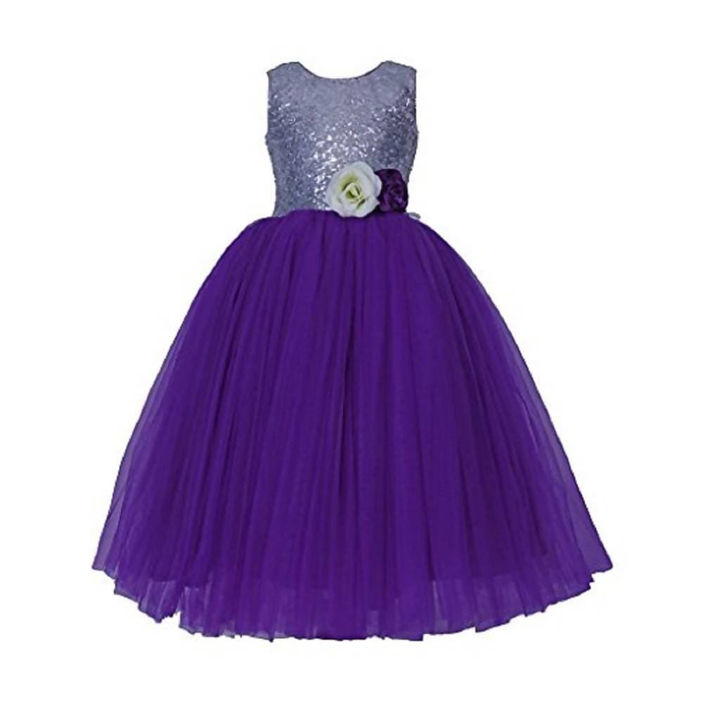 Asmaani Baby Girl Blue Color Satin Full Length Dress (AS-DRESS-22034) | Grocsy