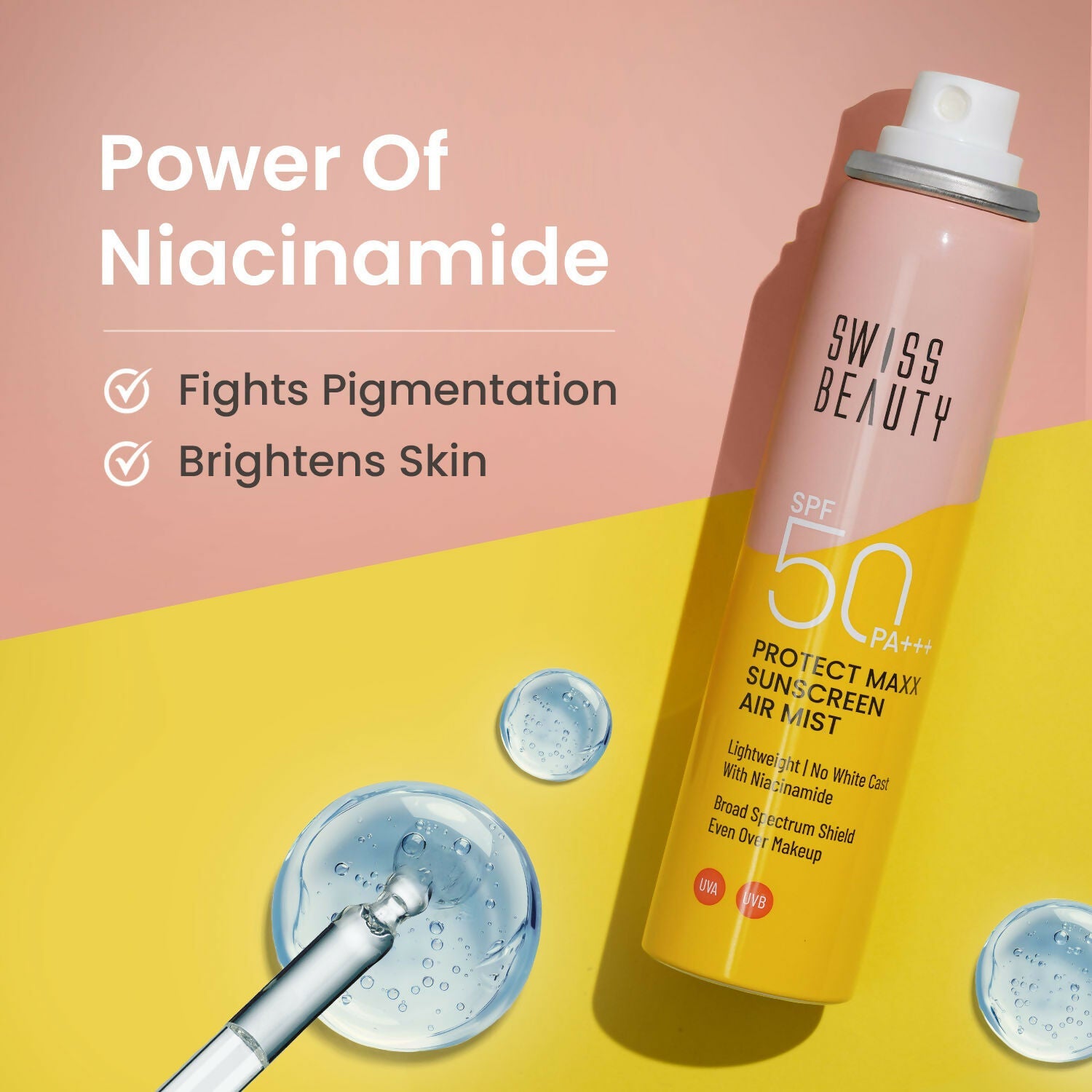 Swiss Beauty Protect Maxx Sunscreen Air Mist With SPF 50 PA+++ | Grocsy