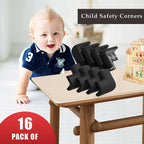 Safe-O-Kid Set of 16 Corner L Shaped Corner Guards for Kids safety- Black-Small | Grocsy