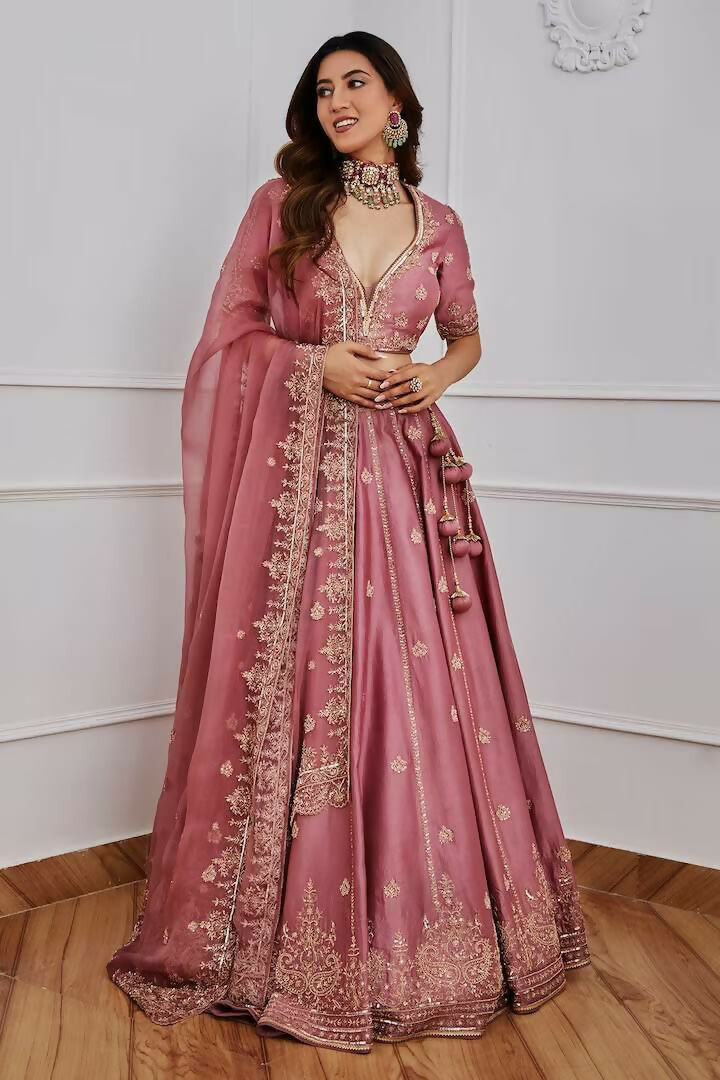 Jyoti Fashion Women's Onion Japan Satin Silk Sequins with Dori & Zari Embroidered Designer Lehenga Choli Set | Grocsy