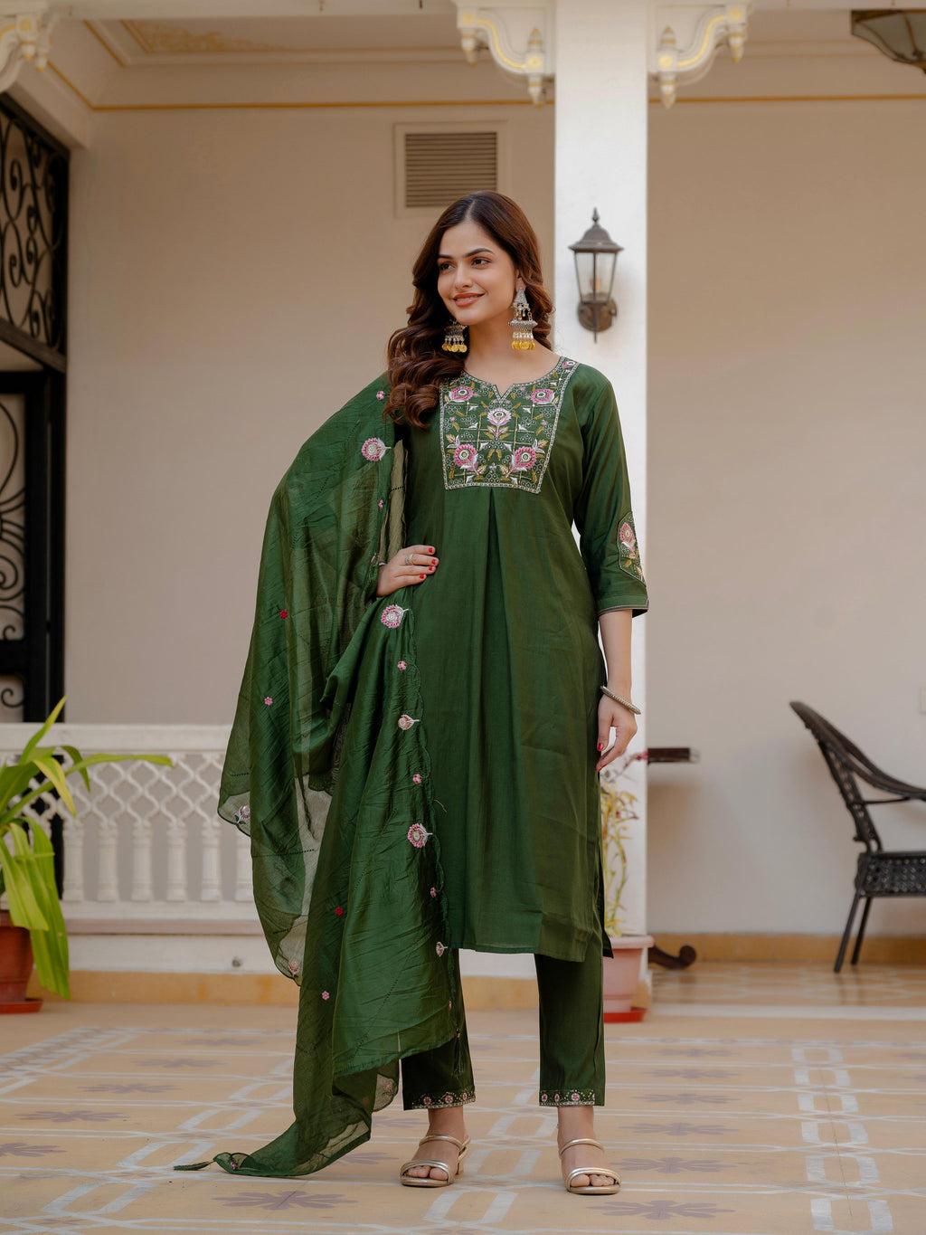 Pramukh Fab Green Color Viscose Mango Silk Kurta Set | Grocsy