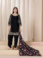 Anaita Black Premium Embroidered Roman Silk Salwar Suit | Grocsy