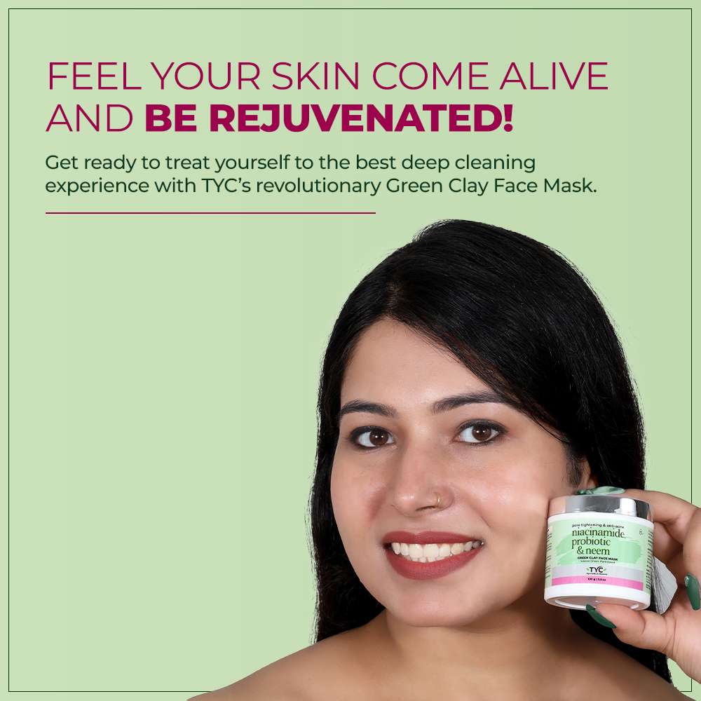 TYC Green Clay Face Mask For Men & Women | Grocsy