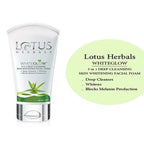 Lotus Herbals White Glow 3 in 1 Deep Cleansing Skin Whitening Facial Foam | Grocsy