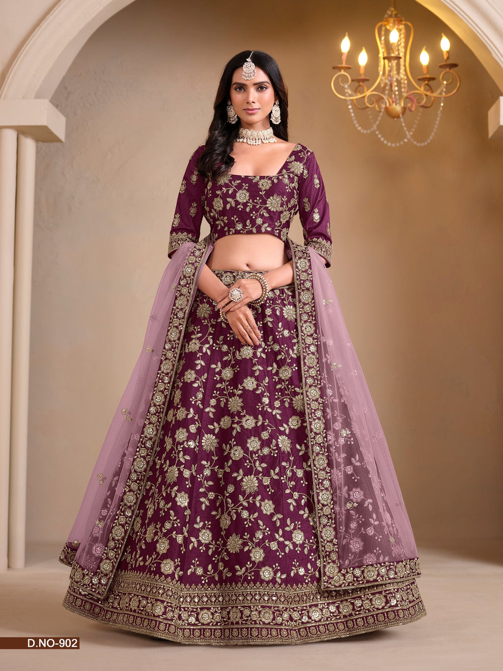 Anaita Maroon Art Silk Designer Lehenga With Blouse | Grocsy