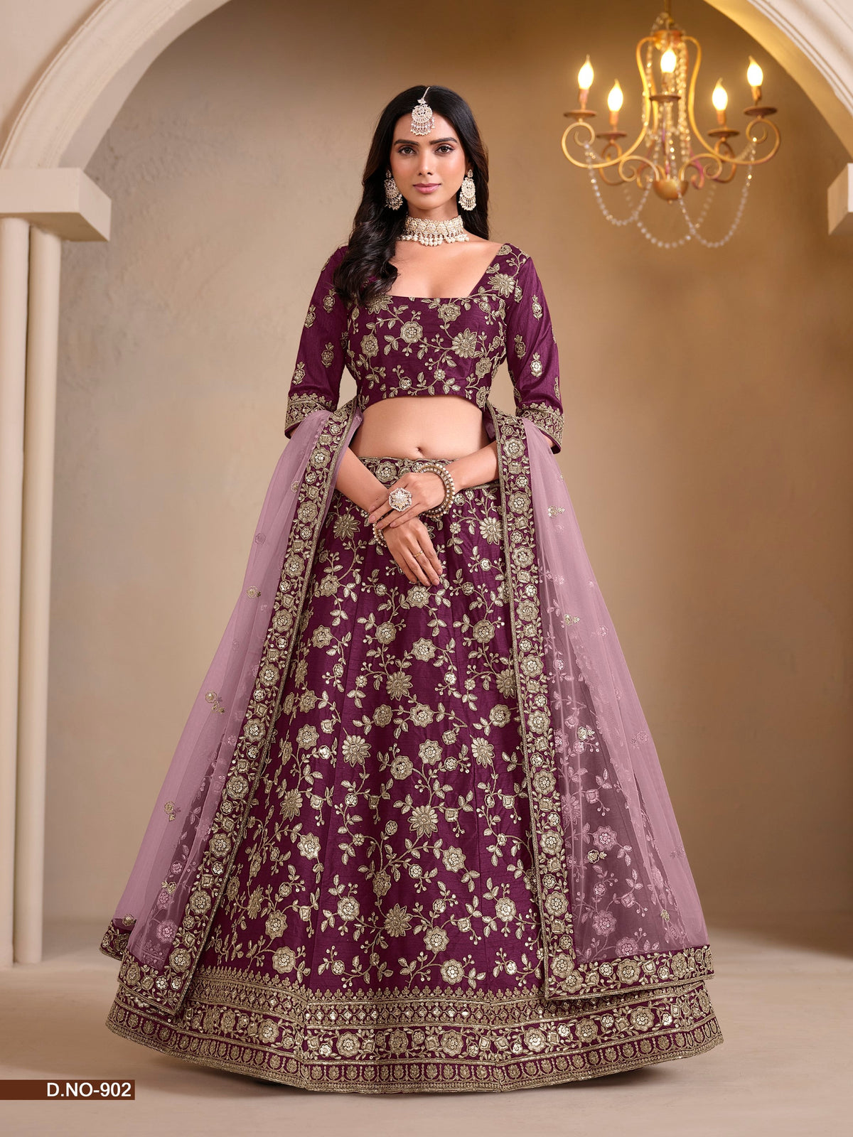 Anaita Maroon Art Silk Designer Lehenga With Blouse | Grocsy