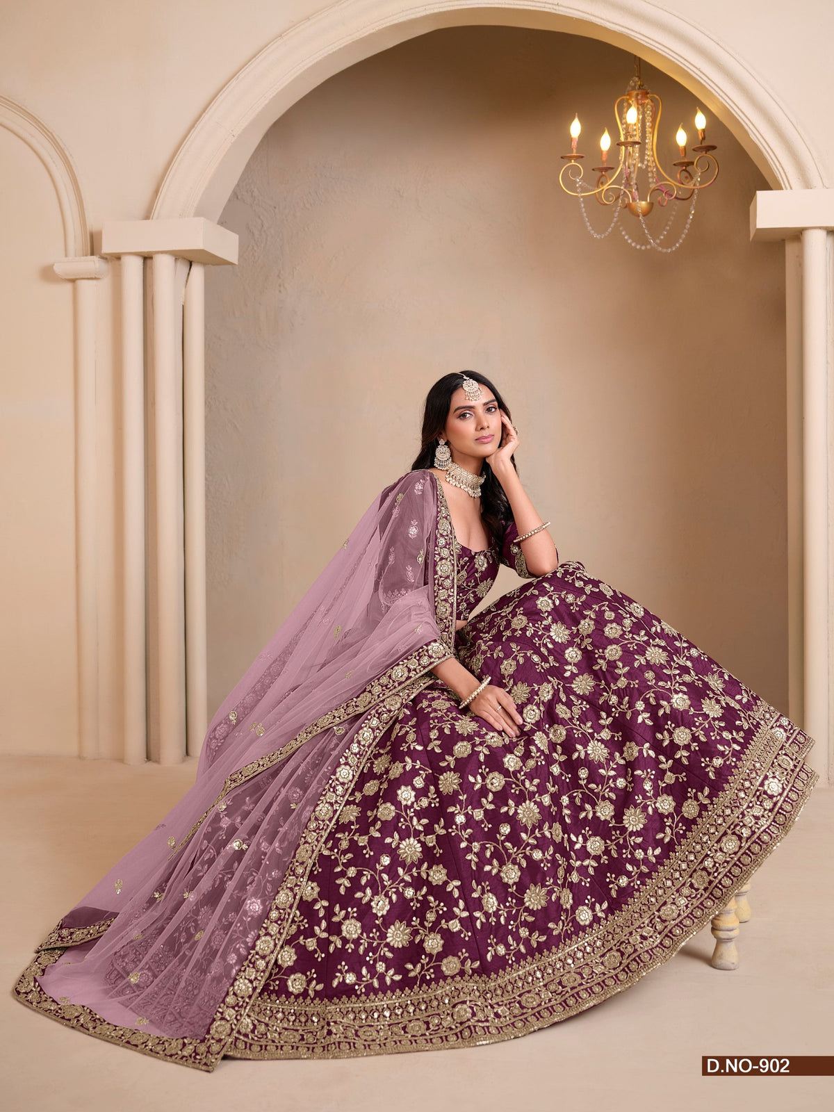 Anaita Maroon Art Silk Designer Lehenga With Blouse | Grocsy
