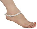 AanyaCentric Silver Plated White Metal Payal Indian Traditional Ethnic Fashion Imitation Jewellery Foot Chain | Grocsy