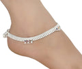 AanyaCentric Silver Plated White Metal Payal Indian Traditional Ethnic Fashion Imitation Jewellery Foot Chain | Grocsy