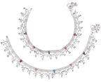 AanyaCentric Silver Plated White Metal Payal Indian Traditional Ethnic Fashion Imitation Jewellery Foot Chain | Grocsy