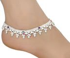 AanyaCentric Silver Plated White Metal Payal Indian Traditional Ethnic Fashion Imitation Jewellery Foot Chain | Grocsy