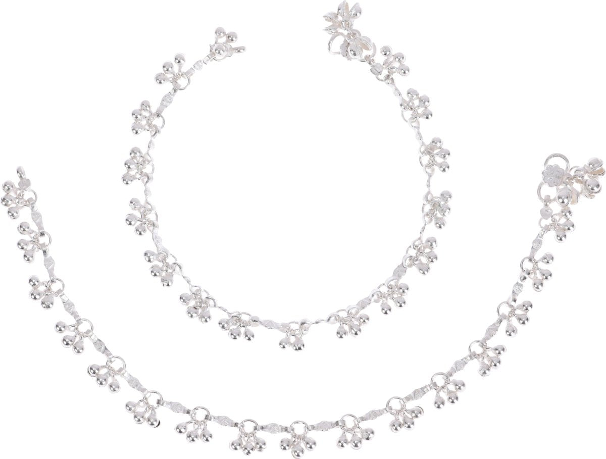 AanyaCentric Silver Plated Alloy Payal Indian Traditional Ethnic Fashion Imitation Jewellery Foot Chain | Grocsy