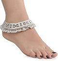 AanyaCentric Silver Plated White Metal Payal Indian Traditional Ethnic Fashion Imitation Jewellery Foot Chain | Grocsy