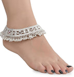 AanyaCentric Silver Plated White Metal Payal Indian Traditional Ethnic Fashion Imitation Jewellery Foot Chain | Grocsy