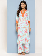Ahalyaa Floral Printed Kurta With Palazzos | Grocsy