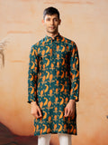 Peacock Print Kurta by Hilo Design | Grocsy