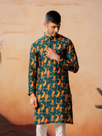 Peacock Print Kurta by Hilo Design | Grocsy