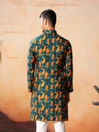 Peacock Print Kurta by Hilo Design | Grocsy