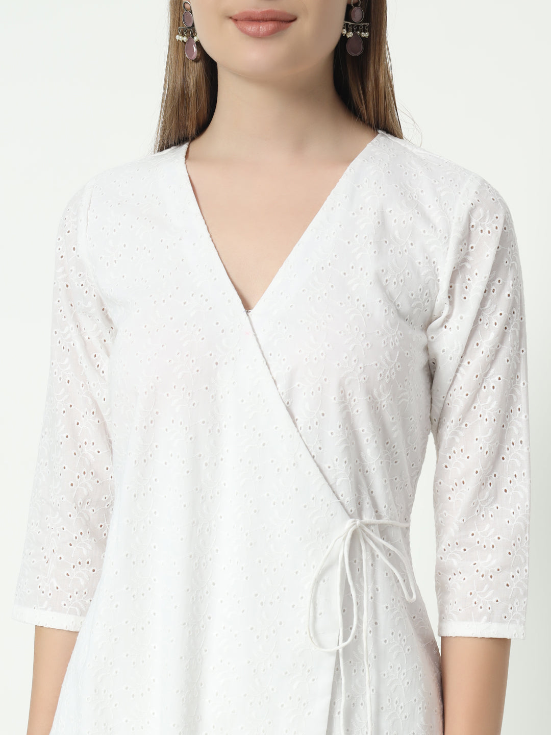 Fab Fashion Chiken Kari Angrakha V Neck Set | Grocsy